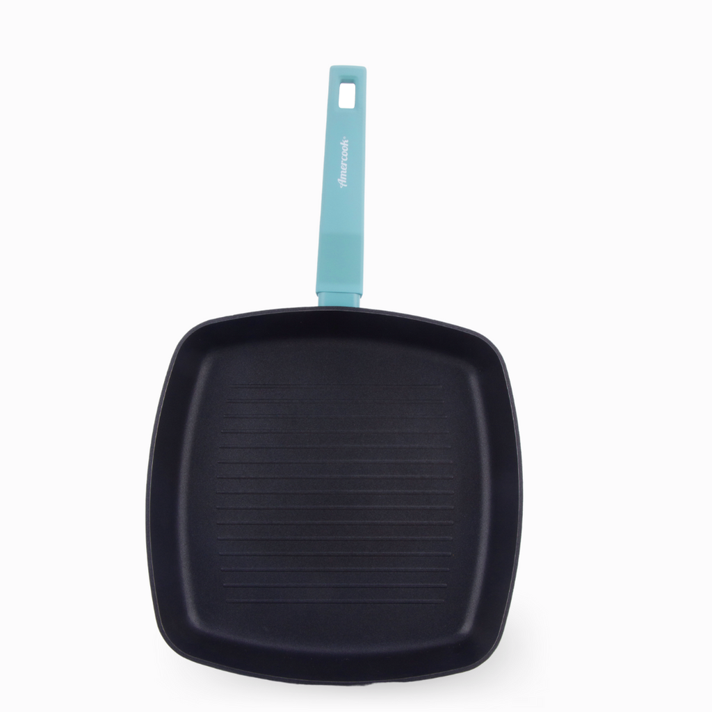 Pack de wok + grill COLORS azul cielo, aptos para todo tipo de cocina incluso inducción