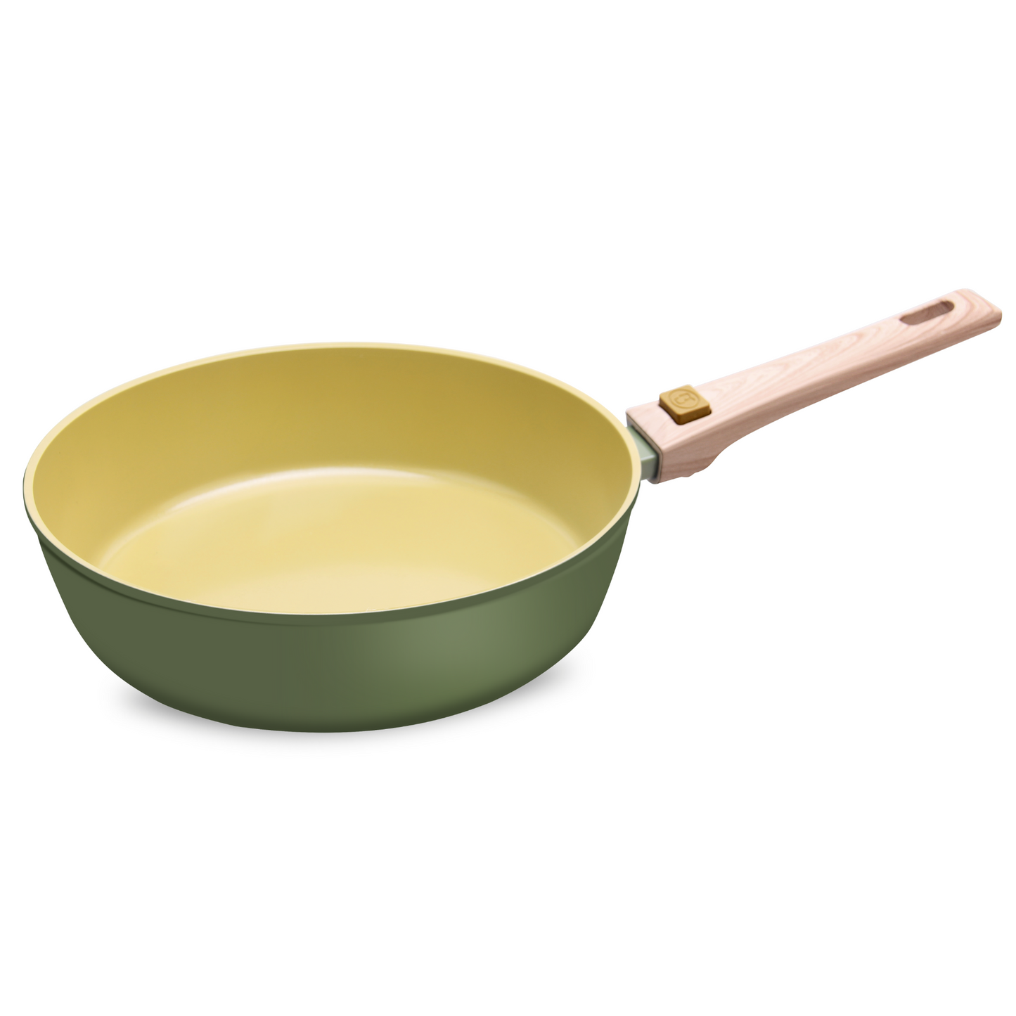 AmVegan deep frying pan with removable handle, suitable for oven and all types of cookers, including induction