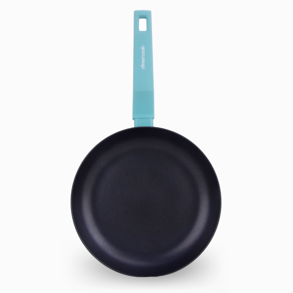 Juego de 3 sartenes COLORS azul cielo de 20, 24 y 28 cms Ø, aptas para todo tipo de cocina incluso inducción