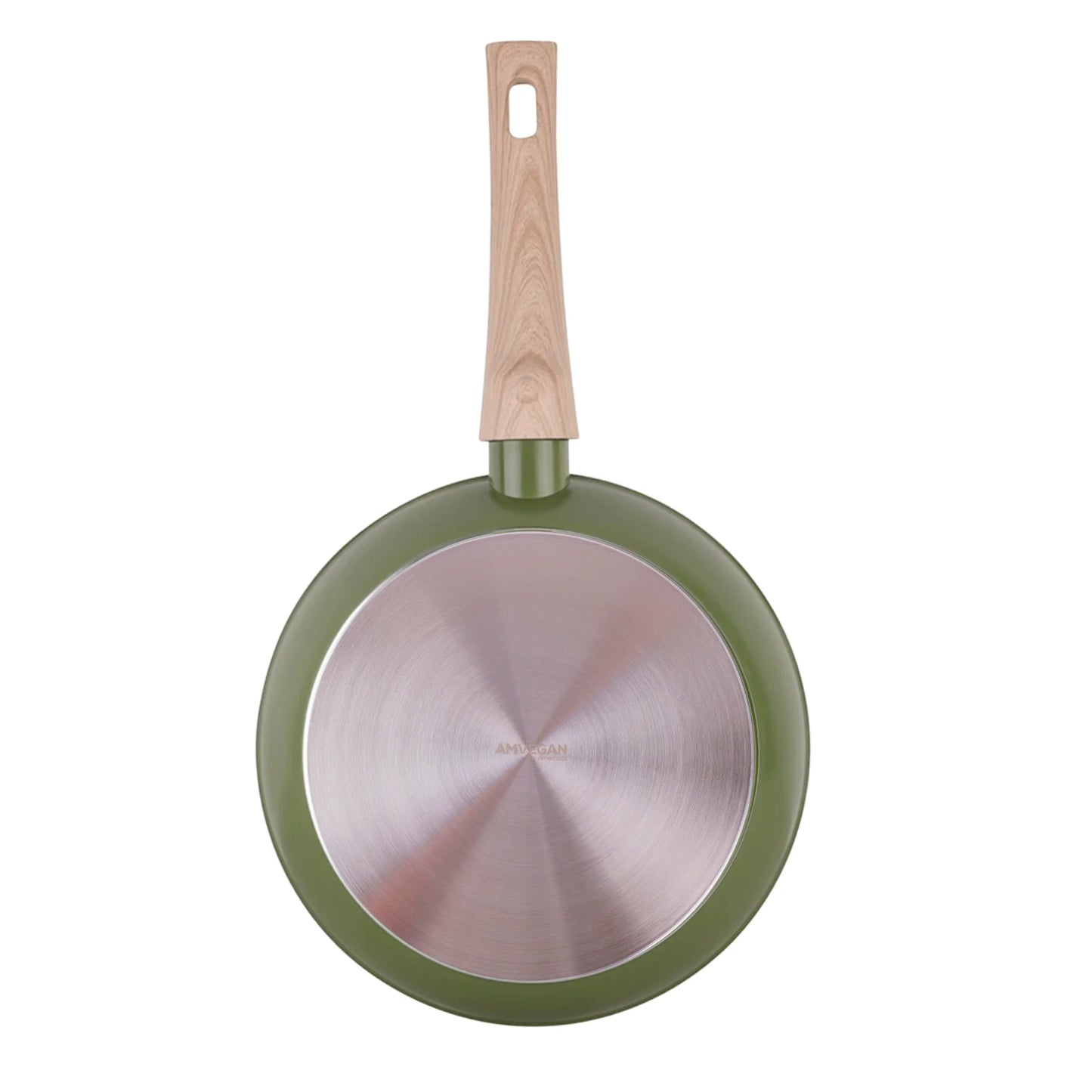 AmVegan frying pan with removable handle, suitable for oven and all types of cookers, including induction 