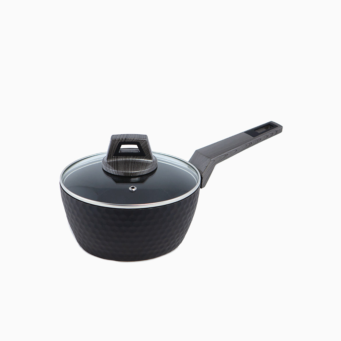 Black Ice saucepan with diamond finish lid. For all types of