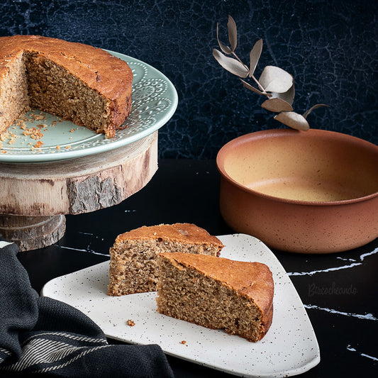 @Bizcocheando prueba nuestras cazuelas con este bizcocho de mantequilla de cacachuete y chocolate blanco