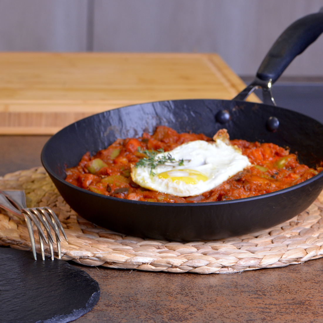 Pisto de la huerta con huevo