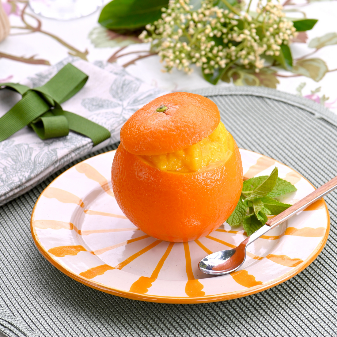 Naranjas heladas rellenas