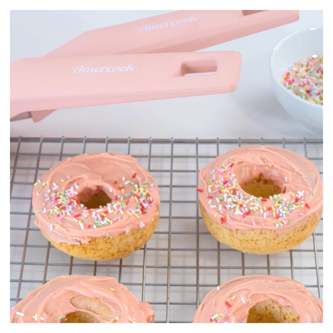 Dónuts con cobertura rosa