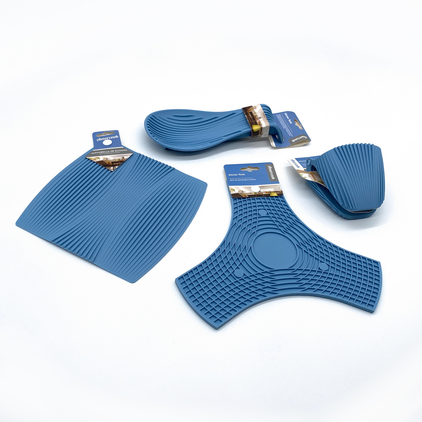 Sky blue silicone star trivet