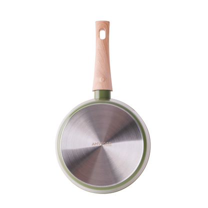 AmVegan saucepan with removable handle, suitable for oven and all types of cookers, including induction 