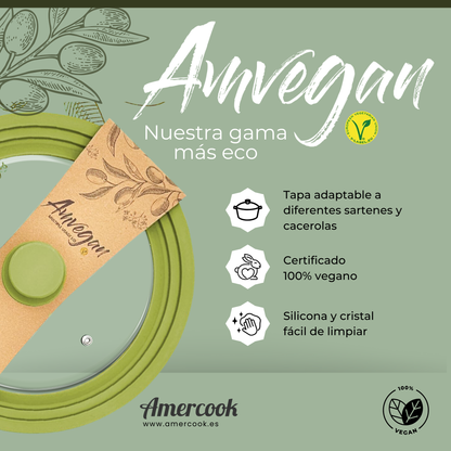 AmVegan silicone lid adaptable to any type of frying pan and saucepan 