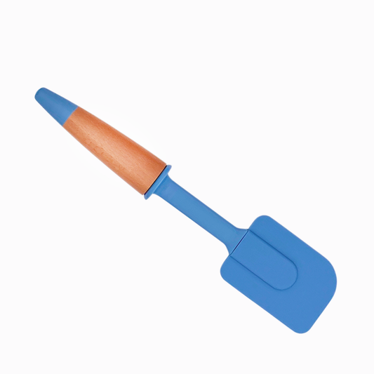Silicone and bamboo wood pastry spatula
