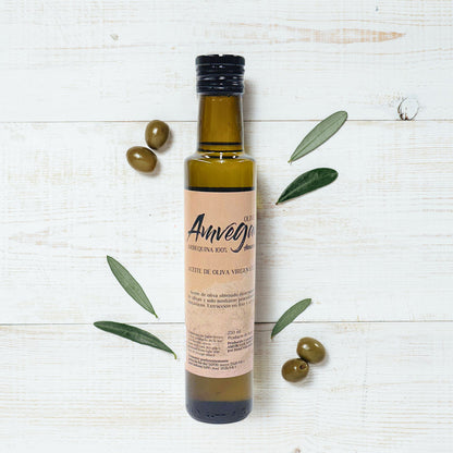 Aceite de oliva virgen extra premium de arbequina 100% AmVegan Oil 250 ml