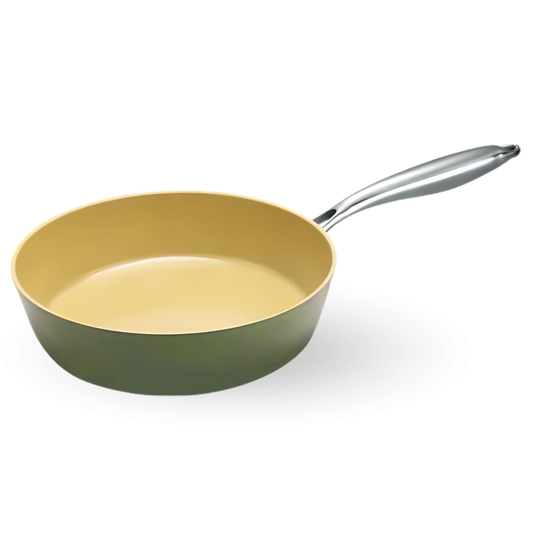 AmVegan Chef by Fran López professional deep frying pan with riveted handle, suitable for all types of cookers, including induction