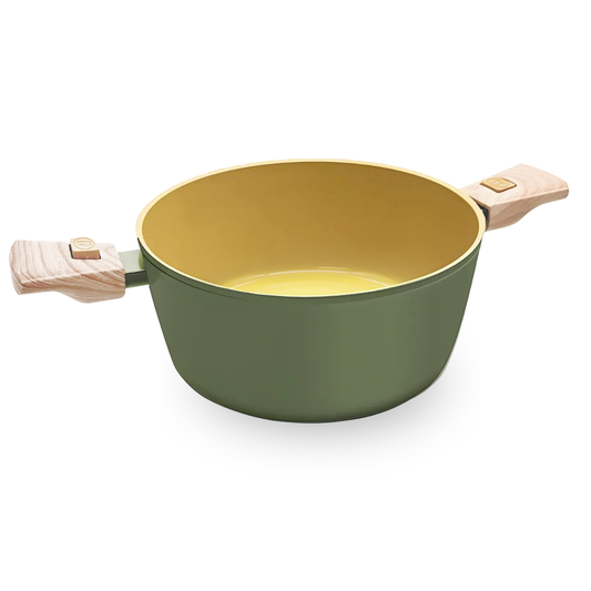 AmVegan saucepan with removable handles, suitable for oven and all types of cookers, including induction 