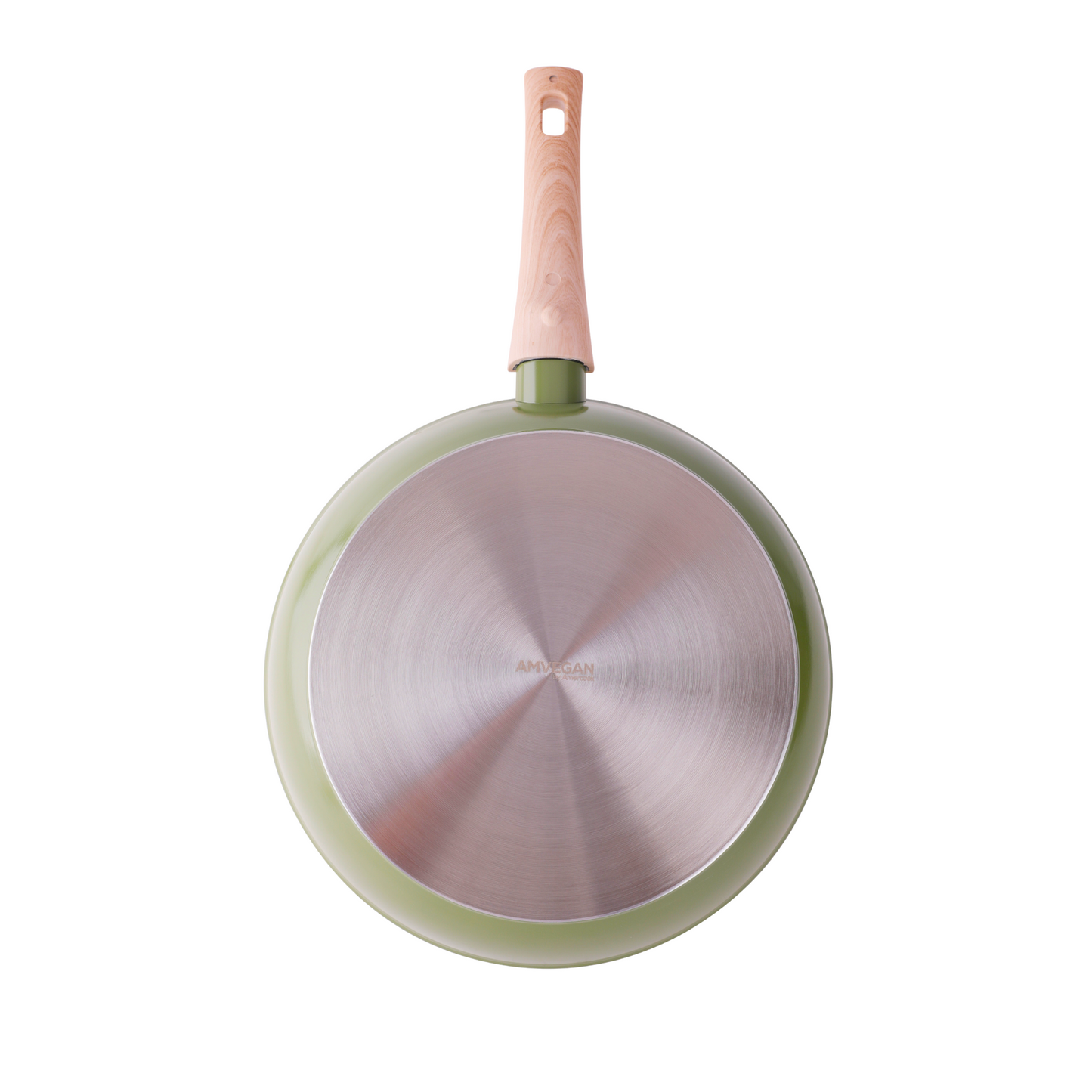 AmVegan deep frying pan with removable handle, suitable for oven and all types of cookers, including induction 