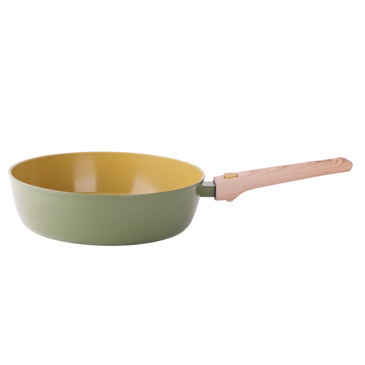 AmVegan deep frying pan with removable handle, suitable for oven and all types of cookers, including induction 