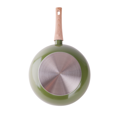 AmVegan wok with removable handle, suitable for oven and all types of cookers, including induction 