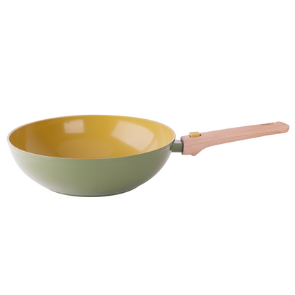 AmVegan wok with removable handle, suitable for oven and all types of cookers, including induction 