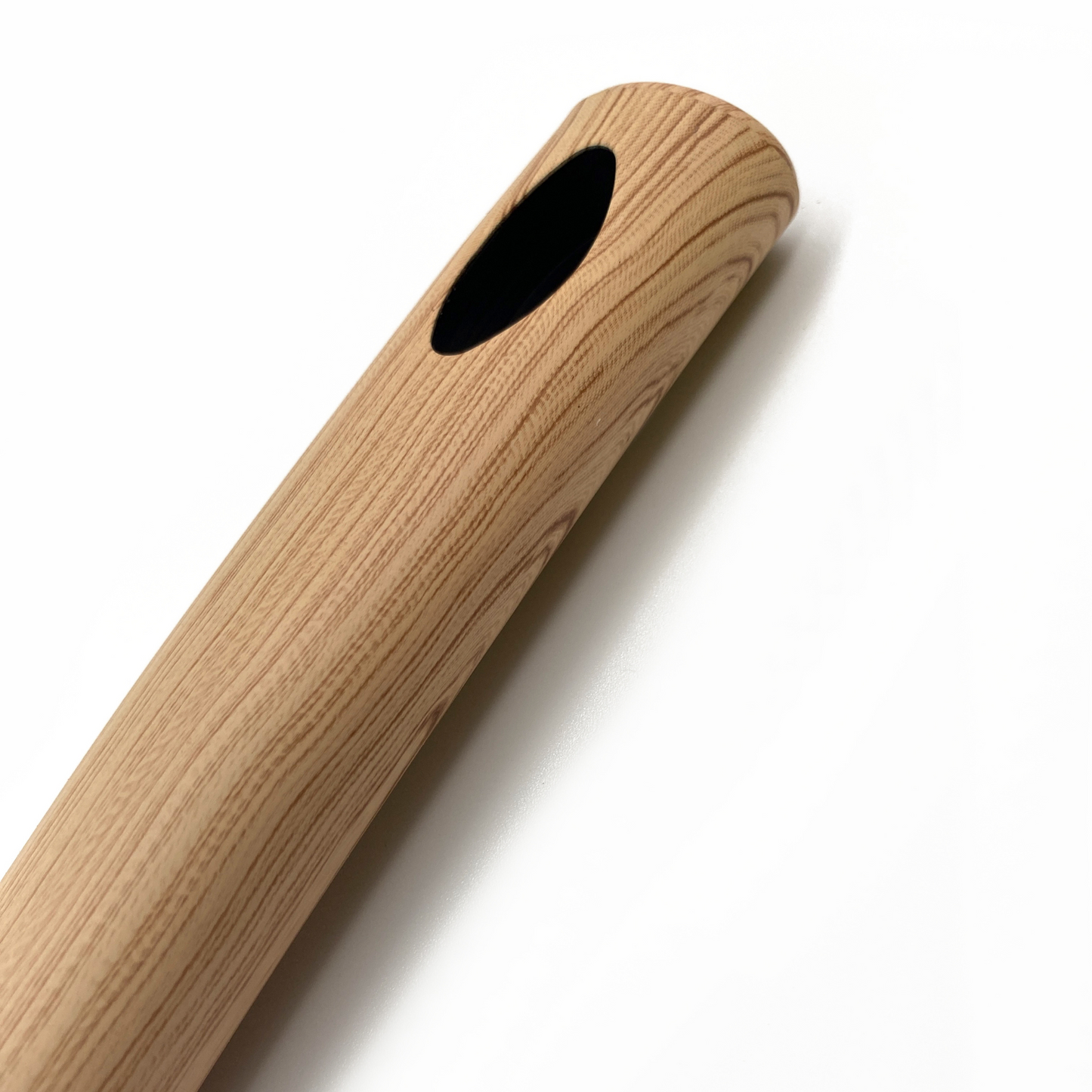 Sky blue silicone pasta and spaghetti tongs with wood effect handle
