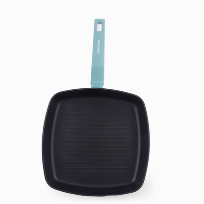 Sky blue COLORS striped grill, square frying pan suitable for all types of cookers, including induction 