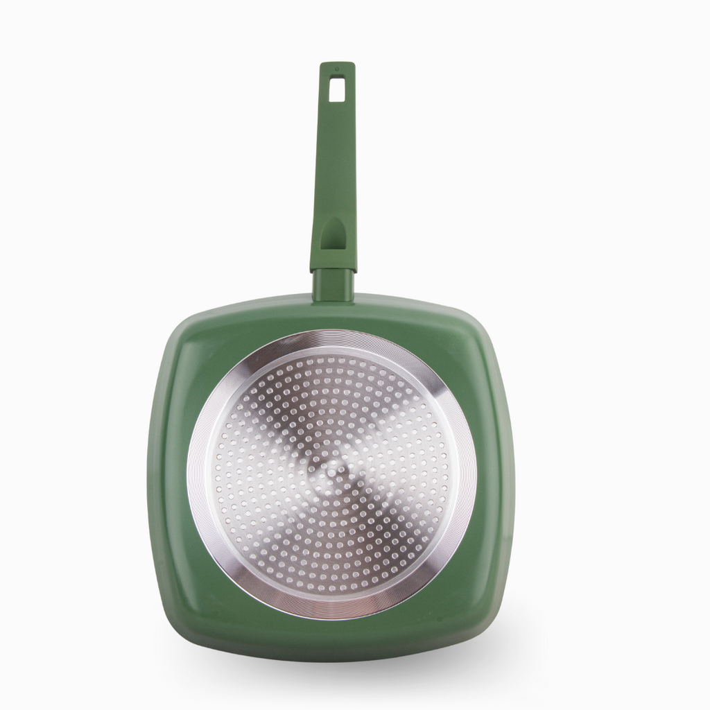 Jungle green COLORS wok + grill pack, suitable for all types of cookers, including induction 