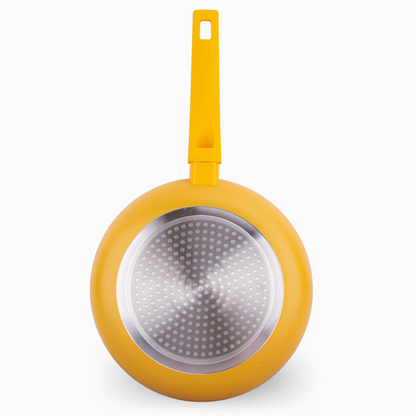 Juego de 2 sartenes COLORS amarillo limón, aptas para todo tipo de cocina incluso inducción