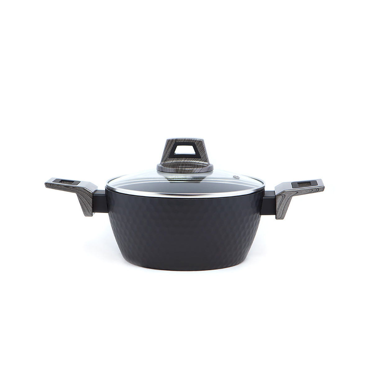 Black Ice diamond finish casserole. For all types of cookers, including induction