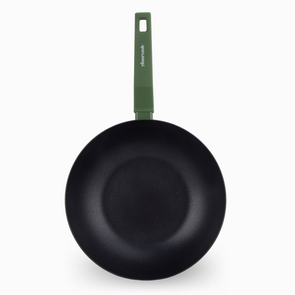 Jungle green COLORS wok + grill pack, suitable for all types of cookers, including induction 