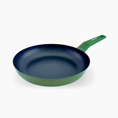 Set of 3 jungle green COLORS frying pans, suitable for all types of cookers, including induction