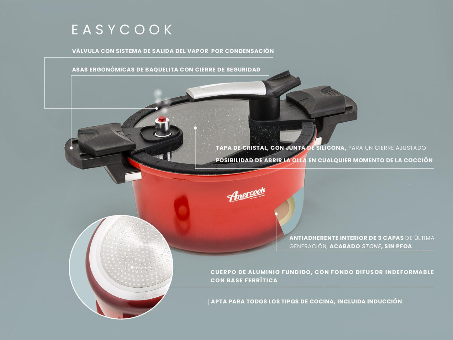 Easycook black low pressure cooker