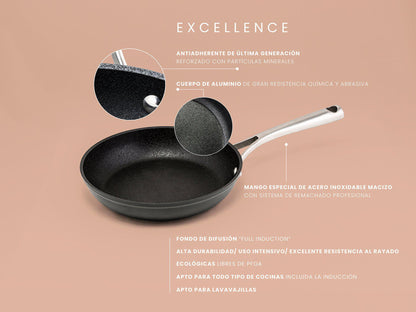 Sartén Excellence Premium profesional, resistente a utensilios metálicos