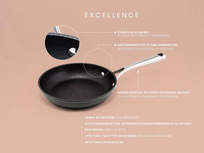 Grill rayado Excellence Premium apto para todo tipo de cocinas, incluso inducción
