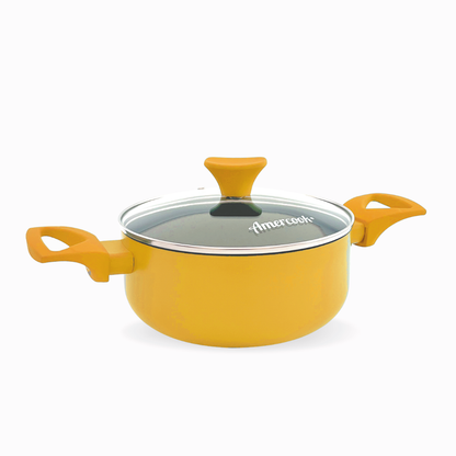 Lemon yellow COLORS saucepan, suitable for all types of cookers, including induction 