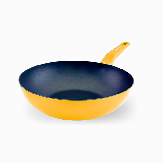 Wok COLORS amarillo limón, apto para todo tipo de cocina incluso inducción